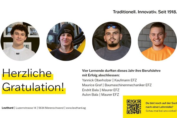 Erfolgreiche Lehrabschlussprüfungen