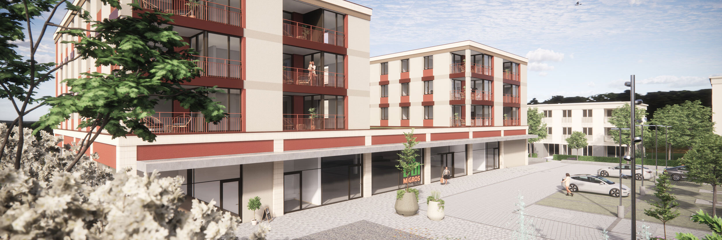 Neubau Mehrfamilienhaus mit Gewerbe "Postareal"